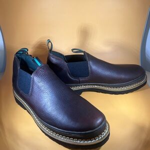 Georgia Giant Romeo Oil and Slip Resistant Leather Work Shoe Size 15 Mens Brown